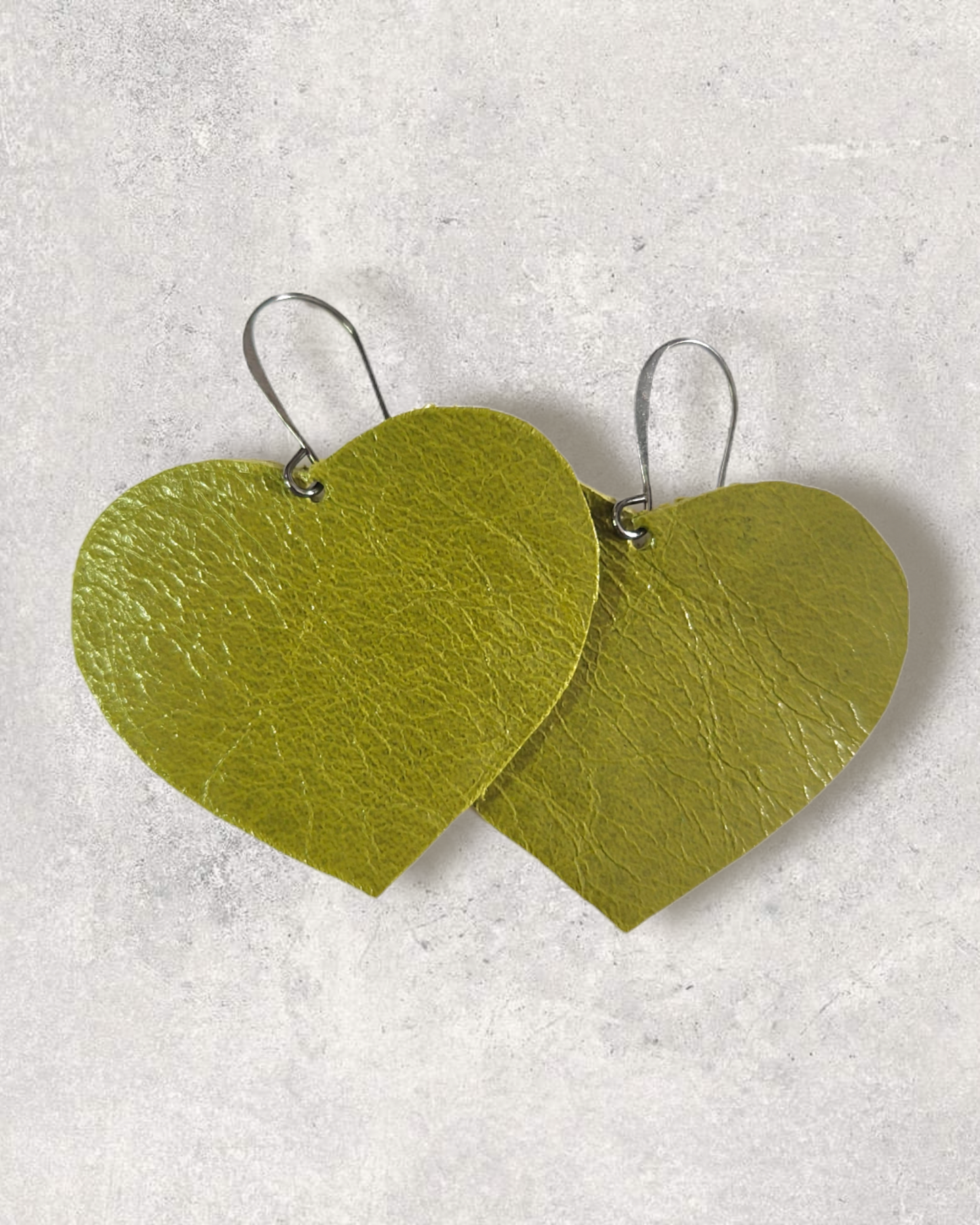 Heart Earrings - Bright Green